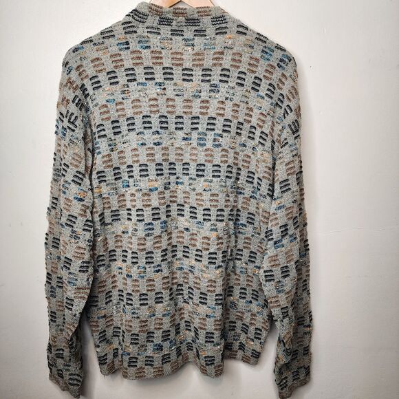 Vintage Jhane Barnes Sweater Textured Wool 80s 90s Mens Medium Dad Grandpa Golf - Picture 7 of 12